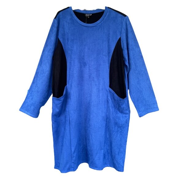 Toofan Faux Suede Color Block Dress NWT - Picture 1 of 5